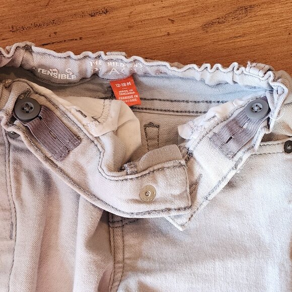 The Childrens Place Light Colored Jeans With Adjustable Waist Size 12-18 Months - Picture 6 of 8